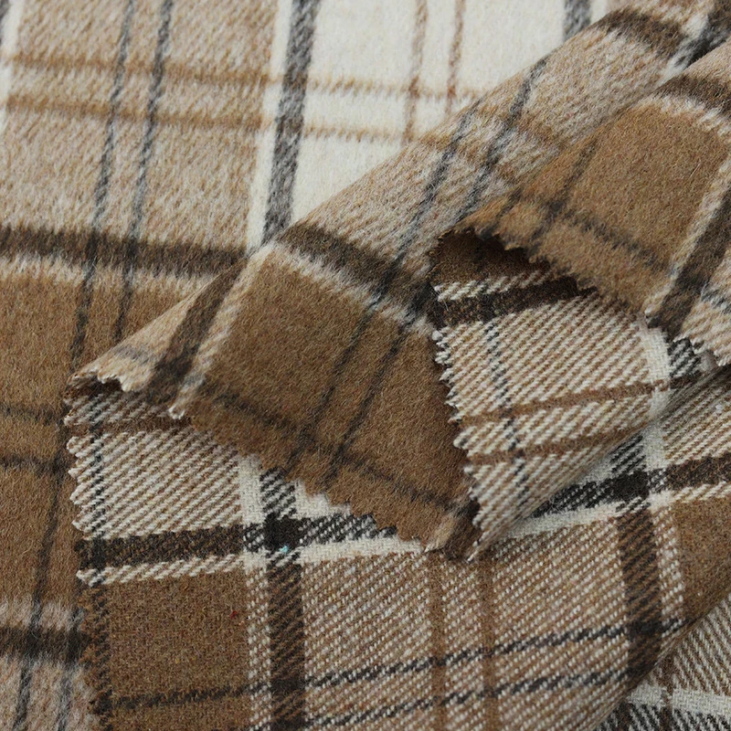 Winter Clothing Women'S - Tecido Xadrez Vintage de Lã Macio
