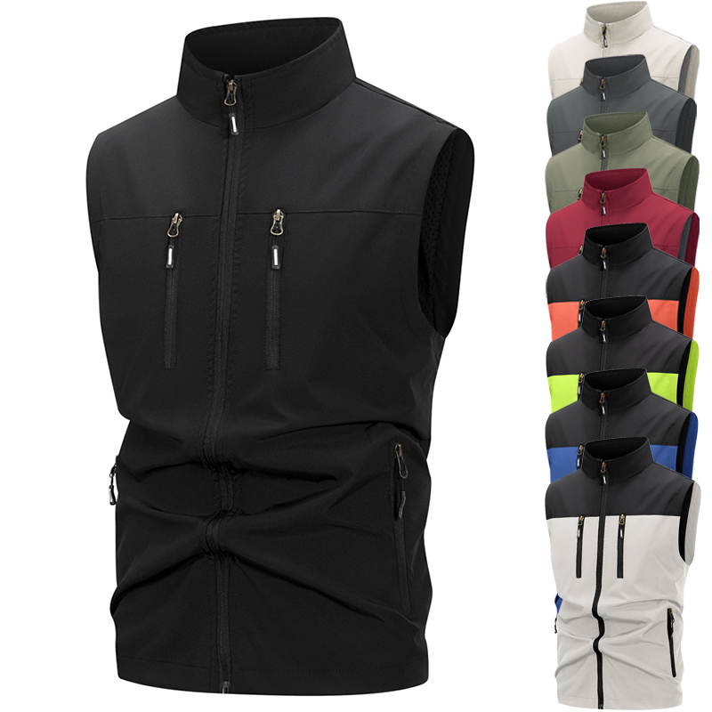 Winter Clothing Matching - Colete softshell leve masculino com bolsos