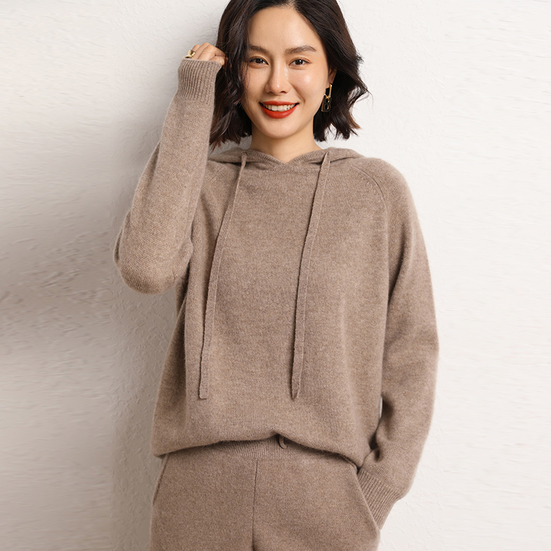 Winter Clothing Matching - Conjunto feminino 100% caxemira, suéter com