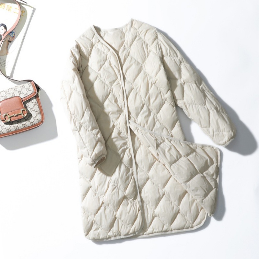 Puffer Jacket Women Down - 2024 novo quente o pescoço fino