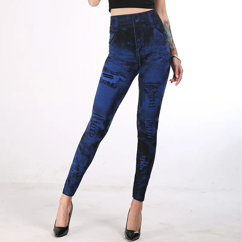 Mulheres imitação de jeans est - Winter Clothing On Sale avaliação e preço