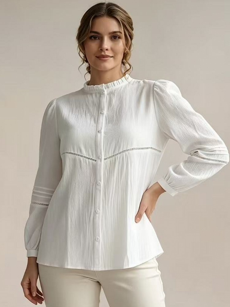 Camisa Blusa Branca Elegante d - Winter Clothing For Plus Size Women avaliação e preço