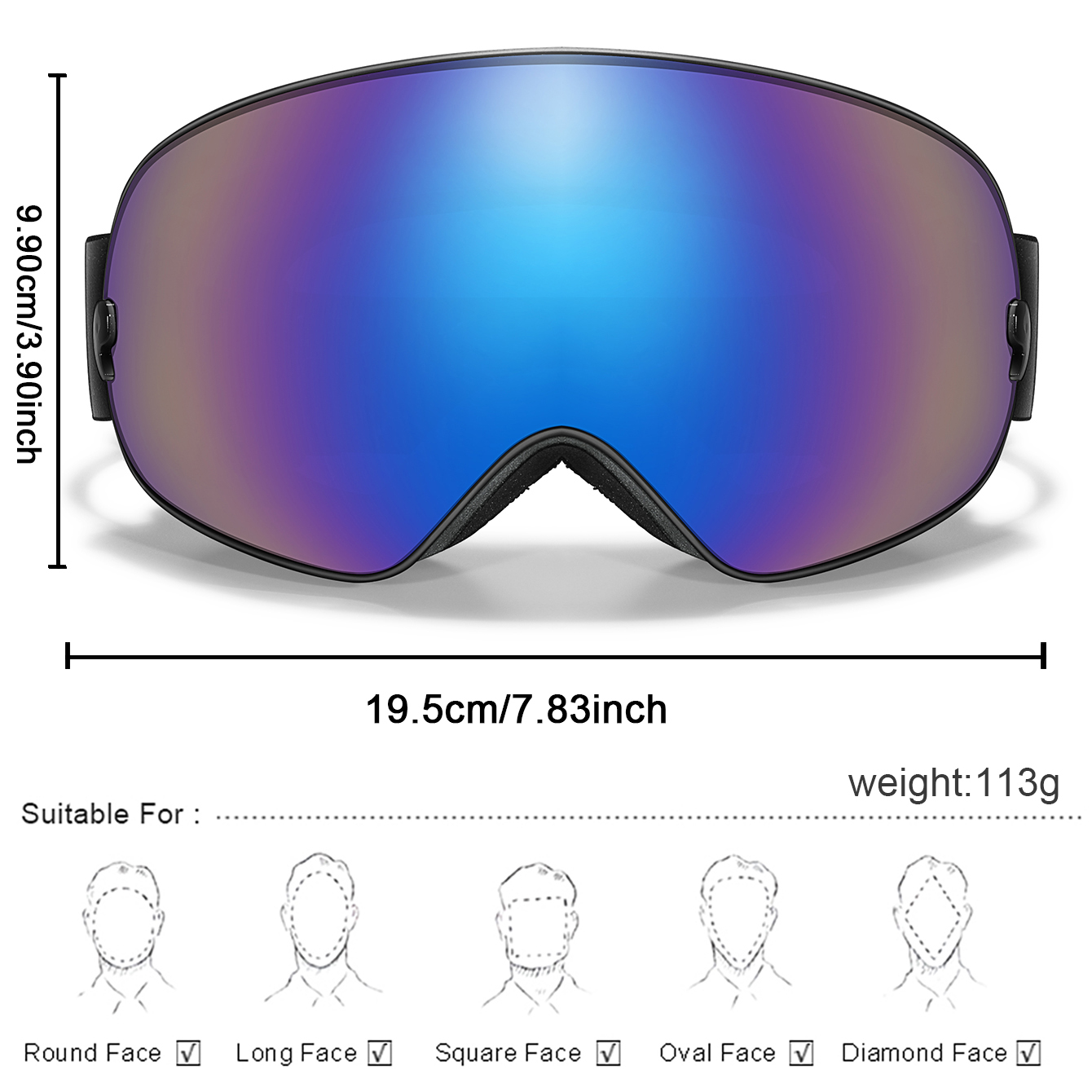 Óculos de esqui antiembaçante  - Snow Goggle Uv avaliação e preço