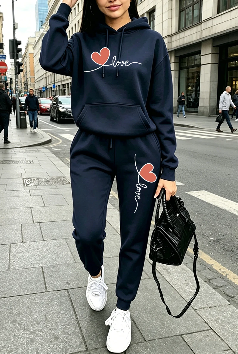 Conjunto de Moletom Feminino E - Winter Clothing Women'S avaliação e preço