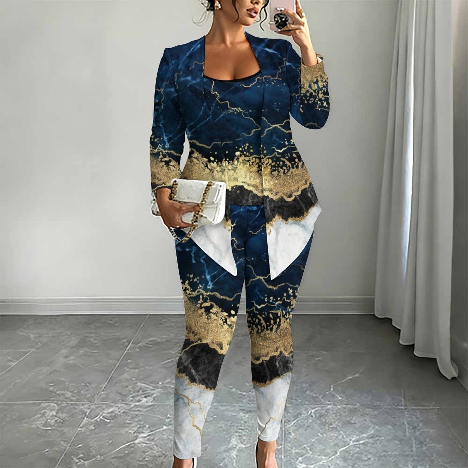 Conjunto Elegante de Calças Ju - Winter Clothing Matching avaliação e preço