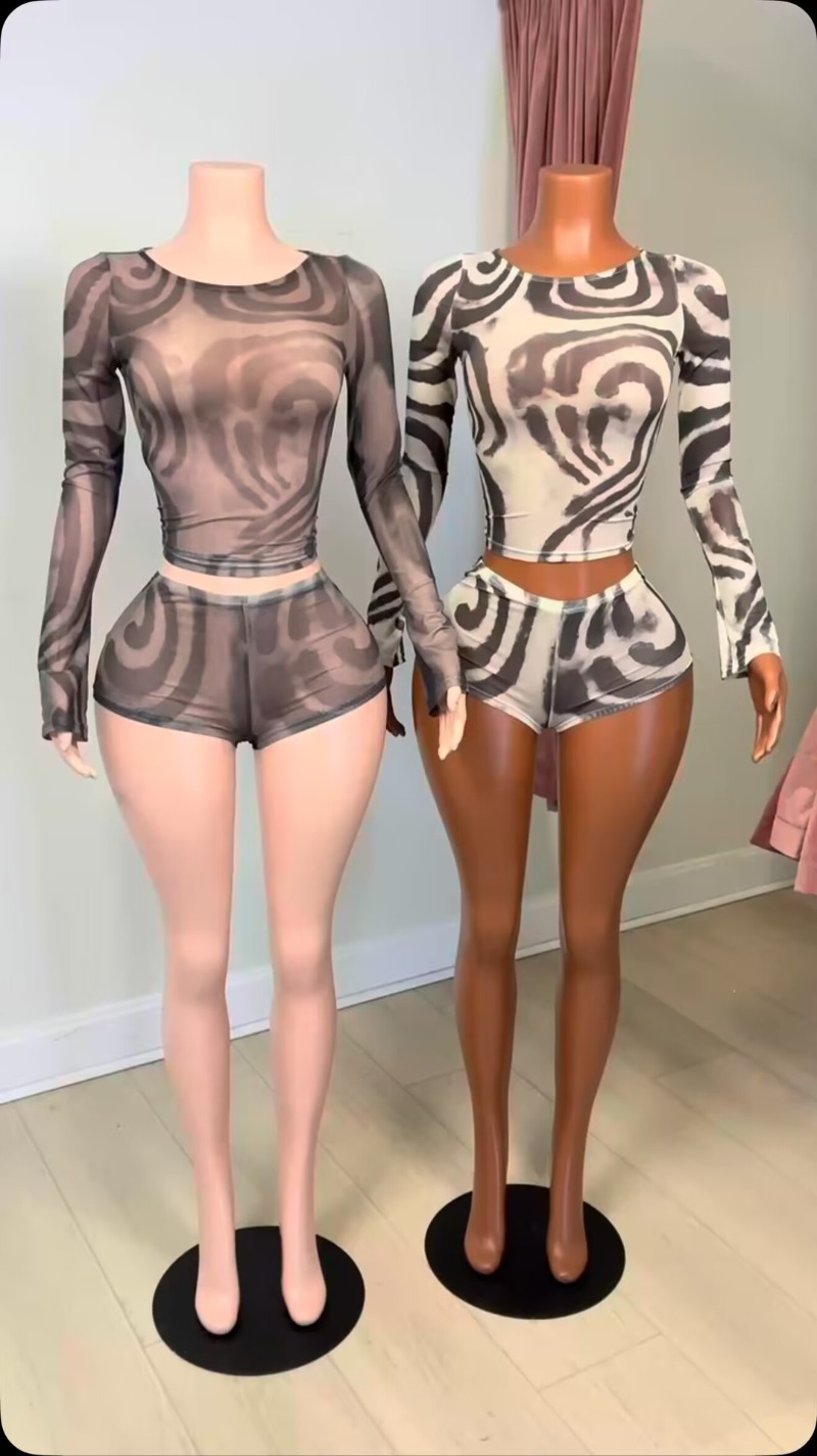 Conjuntos de Shorts Listrados  - Winter Clothing Matching avaliação e preço